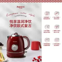 Abereve艾贝丽 ABL-SH1314 欧式电热水壶 可视温度表高颜值复古红煲水壶 大容量1.3L