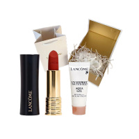 兰蔻(LANCOME)套装(口红#196+清透水漾防晒10ml+礼盒礼袋)