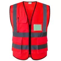 翌嘉YJ4112140 反光背心环卫园林反光马甲施工交通反光衣 桃心网口袋款大红色