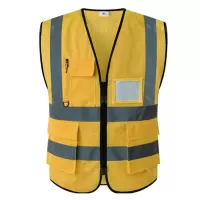 翌嘉YJ4112143 反光背心环卫园林反光马甲施工交通反光衣 桃心网口袋款金黄色