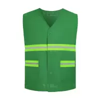 翌嘉YJ4112149 反光背心环卫园林反光马甲施工交通反光衣 环卫款墨绿色