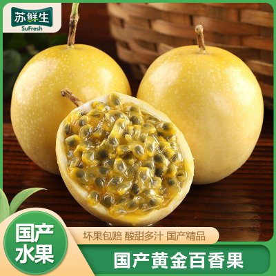 [苏鲜生]精品 黄金百香果 百香果西番莲鸡蛋果 送开果器 净重2.5斤 果王 单果90g+ 新鲜采摘