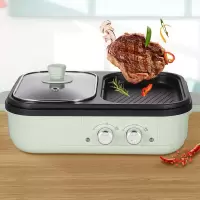 艾贝丽 ABL-HG09 多功能料理锅家用蒸煮炒煎涮烤一体锅不粘锅火锅专用锅鸳鸯火锅 1L