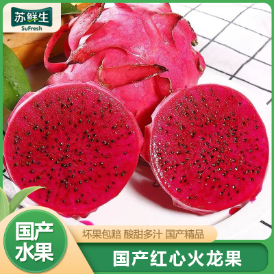 [苏鲜生]云南金都一号红心火龙果 净重4.8斤 中果 箱装 热带水果 当季新鲜水果