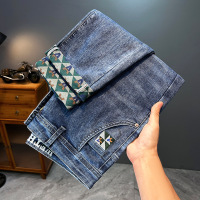 弹力秋冬厚款男士牛仔裤修身小直筒休闲潮流宽松百搭新款长裤903_00130