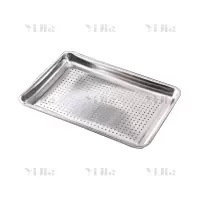 翌嘉YJ40625020 304不锈钢方盘蒸饭盘食堂托盘蒸饭柜烤箱面包馒头盘商用托盘 600*400*48带孔