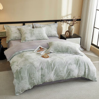 彼加曼 BGM-T2533佰花锦高密棉科技布四件套-树叶被套(200*230cm)