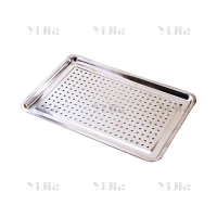 翌嘉YJ40625024 304不锈钢方盘蒸饭盘食堂托盘蒸饭柜烤箱面包馒头盘商用托盘 600*400*20带孔