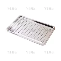 翌嘉YJ40625026 304不锈钢方盘蒸饭盘食堂托盘蒸饭柜烤箱面包馒头盘商用托盘 600*400*20带孔