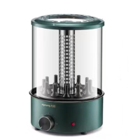 九阳电烧烤炉旋转烤串机家用电烤炉室内小型360度自动翻无油烟AZ530 绿色 1层