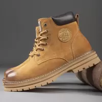 马丁靴男2025新款潮流皮靴情侣款靴子男女户外工装大黄靴加绒棉鞋