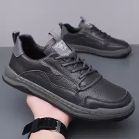 板鞋男2025新款头层牛皮透气简约休闲皮鞋潮流时尚小白鞋一件