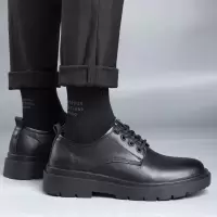 皮鞋男2025新款休闲单鞋男士真皮舒适商务正装皮鞋男工装加绒棉鞋_774678