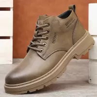 马丁靴男款2025冬季新款高帮户外潮流工装靴真皮厚底加绒保暖棉靴