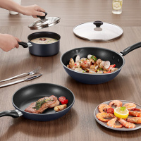 九阳至简系列不粘套组炒锅煎锅奶锅燃磁通用CF28-CJ311(LB)炊 炒锅内径28cm/煎锅内径24cm/奶锅16cm