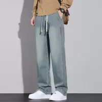 复古高仔裤男秋冬直筒宽松显高显瘦百搭时尚高街松紧腰潮男裤