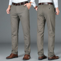 品质毛呢长裤春秋休闲裤男款中年爸爸裤百搭高弹纯色宽松休闲长裤_62