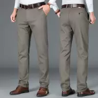 品质毛呢长裤春秋休闲裤男款中年爸爸裤百搭高弹纯色宽松休闲长裤_62