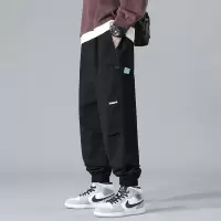 潮流嘻哈休闲风男士运动裤时尚宽松百搭青春气质纯棉工装裤棉