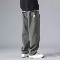 潮男阔腿休闲裤男士男高档纯棉宽松高质量百搭直筒裤出口