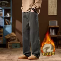 秋冬专柜品质男装休闲裤男纯棉宽松潮牌垂感棉新款直筒拖地裤_330620