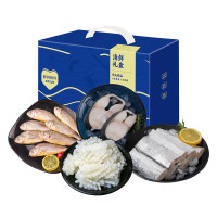 鲜到鲜得 海鲜礼盒大礼包带鱼黄花鱼海鲜水产送礼公司团购 [望潮海鲜礼盒]1640g [顺丰冷链]