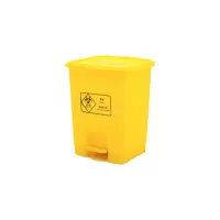 翌嘉YJ4060409医疗垃圾桶脚踏式垃圾箱黄色带盖废物回收箱 15升