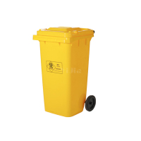翌嘉YJ4060420医疗垃圾桶垃圾箱黄色带盖带轮废物回收箱 120升