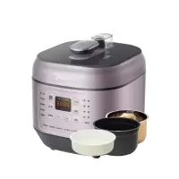 美的(Midea)电压力锅6L双胆大容量多功能少盐提鲜一锅两煮智能预约煲汤煮粥炖肉高压锅 EYL6041 [带蒸格]