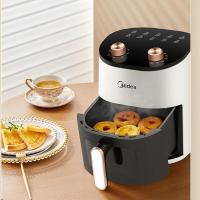 美的空气炸锅家用多功能可视免翻面智能金属腔体上下双热源炸烤一体机 宽屏可视窗KZE4588TQ 4.5L