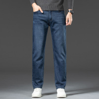常规加绒可选秋冬季加绒牛仔裤男新品宽松直筒休闲裤弹力商务