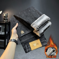 雪狐绒加绒牛仔裤男柔软一体绒修身弹力保暖厚款男裤高端