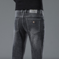 春秋新品男士高端品牌牛仔裤弹力韩版厚款轻商务修身潮男小直筒裤