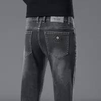 春秋新品男士高端品牌牛仔裤弹力韩版厚款轻商务修身潮男小直筒裤