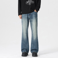 痞帅炸街欧美风牛仔裤潮流男新款时尚休闲高街美式青年嘻哈微喇裤_44