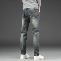 欧货春秋牛仔裤男柔软抗皱耐磨长裤子新款简约有型休闲直筒款男士