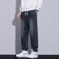 秋冬加绒厚款束脚牛仔裤男新款宽松休闲韩版时尚百搭哈伦裤保男暖_55257