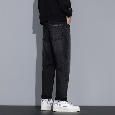 秋冬新款长绒棉牛仔裤直筒裤男休闲百搭弹力棉质潮牌韩版男士裤子_065