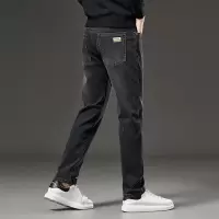 新款男仕牛仔裤棉弹不紧绷休闲裤男款百搭时尚修身刺绣直筒裤男士_28778