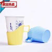 宜洁加厚多彩塑料杯托 6只装 Y-9665