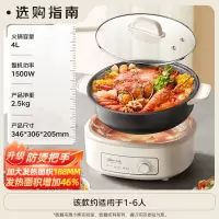 小熊(Bear)电火锅 家用3-4个人 不粘分体式可拆洗多功能涮肉电煮锅火锅锅 F40P3 4L
