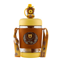 杯具熊塑料杯550ml户外便携蜜蜂冷萃杯LCB001-550