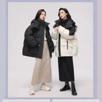 2025年冬季新款羽绒棉服短款时尚韩版加厚小众拼色连帽外套棉衣潮