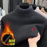 650克雪貂绒高领毛衣男士秋冬季新款真超绒刺绣保暖针织打底衫男