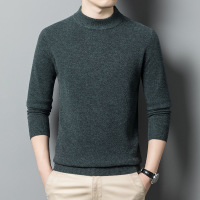 加厚羊毛衫男450g半高领秋冬季可机洗保暖纯色针织打底毛衣男款_50