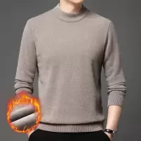加绒加厚雪貂男士毛衣2025冬季新款半高领保暖打底针织衫男