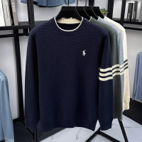 圆领毛衣男假两件2025秋冬季新款加厚保暖时尚刺绣打底男士针织衫