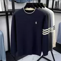 圆领毛衣男假两件2025秋冬季新款加厚保暖时尚刺绣打底男士针织衫