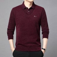 雪貂绒男士假两件毛衣2025冬季新款加绒加厚保暖翻领打底针织衫男