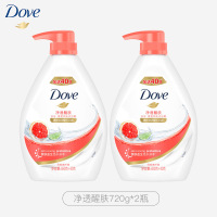 多芬深层营润美肤沐浴乳滋养肌肤留香润肤樱花甜香沐浴露 [净透醒肤]720g*2瓶